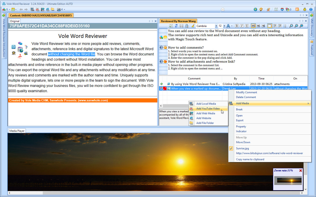 Vole Word Reviewer Add Comment feature
