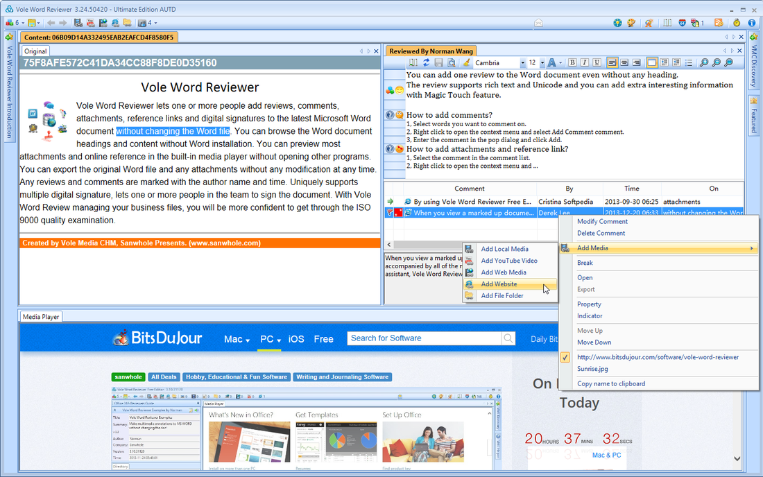 Vole Word Reviewer Add Comment feature